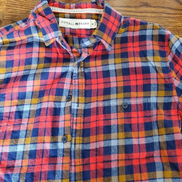 The Normal Brand Red and Blue Plaid Flannel button-down - Picture 8 of 8